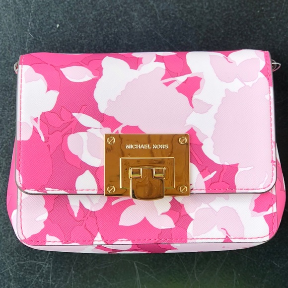 Michael Kors Tina Small Clutch Granita Pink Floral - Picture 7 of 8